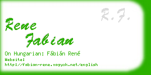 rene fabian business card